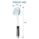 SetSail Dish Brush with Handle, 2 Pack Stiff Bristles Dish Scrubber with Built-in Scraper Dish Scrub Brushes for Cleaning Dishes, Pots and Pans, Kitchen Sink SetSail