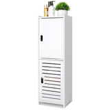 YARUKIMA Bathroom Floor Storage Cabinet,Side Storage Organizer,Bathroom Unit with Door and Shelves,Freestanding Cabinet for Hallway/Living Room, White YARUKIMA