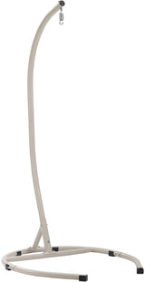 Crosley Furniture Cleo Wicker Indoor Outdoor Hanging Egg Chair with Stand for Patio, Porch, Deck, Light Brown with Sand Cushions Crosley Furniture