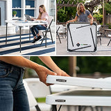 LIFETIME 80783 37-Inch Commercial Grade Square Folding Card Table, White Granite LIFETIME