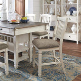 Signature Design by Ashley Bolanburg Farmhouse Counter Height Dining Room Table, White & Brown Signature Design by Ashley