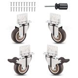 Heavy Duty Casters Set of 4 with Brake,L-Shape Side Mount TPR Plate Caster Wheels Replacement for Baby Bed, Carts Trolley, Kitchen Cabinet, Furniture, Table, Loading Capacity 240 Lbs (2” L-Shape) Molen