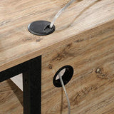 Sauder Steel River L-Shaped Desk, L: 59.84" x W: 57.32" x H: 29.53", Milled Mesquite Finish Sauder