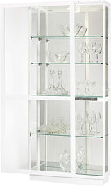 Howard Miller Doisy II White Curio Cabinet, Lockable Sliding Glass Door Adjustable Shelves Display Cabinet for Decor & Storage Cabinet for Living Room, Dining Room & Bedroom, White Finish Howard Miller