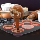 NutriChef 8-Piece Nonstick Stackable Bakeware Set - PFOA, PFOS, PTFE Free Baking Tray Set w/Non-Stick Coating, 450°F Oven Safe, Round Cake, Loaf, Muffin, Wide/Square Pans, Cookie Sheet (Plum) NutriChef