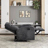 Lexicon Manual Recliner Chair, Textured Microfiber Reclining Chair, Wall Hugger, Track Arms, Magazine Pockets, Manual Recliner for Living Room/Office/Apartment, Easy Assembly, Dark Gray