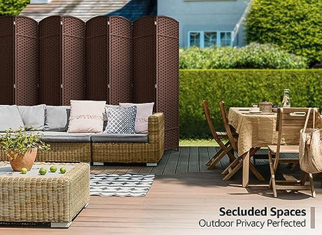 Sorbus 8 Panel Room Divider 6 ft. Tall - Privacy Screen, Extra Wide Double Hinged Panels, Mesh Hand-Woven Design, Partition Room Dividers and Folding Privacy Screens, Wall Divider for Room Separation Sorbus