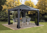 Sojag 8' x 8' Sanibel Hardtop Gazebo Outdoor Weather-Resistant Aluminum Frame Sun Shelter Sojag