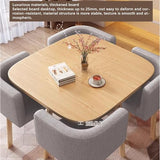 Modern Four Person Dining & Conference Table Set - Round & Square Shapes - Living Room, Kitchen & Office, Green Table Set WAZCSD