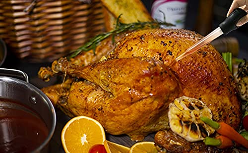 Turkey Baster Set, Turkey Injector Syringe with Cleaning Brush, Syringe Baster for Cooking - 11.5 inch Baster with Measurments for BBQ Grill Baking Kitchen Cooking HZXSDEG