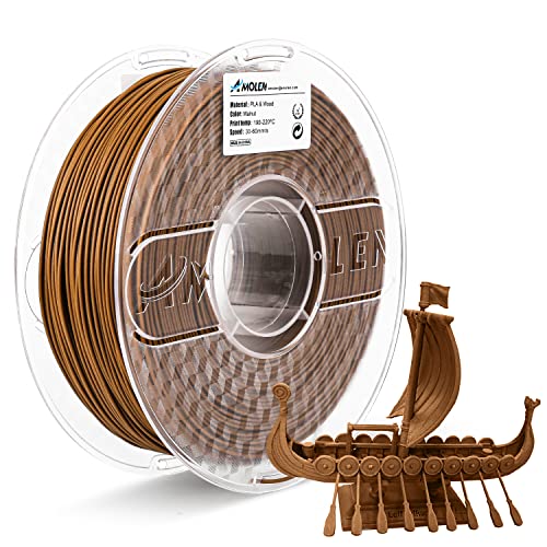 AMOLEN Walnut Wood Printing Filament 1.75mm PLA 3D Printer Filament 3D Printer Filament with Real Wood Fiber Wood Texture Filament,1KG - WoodArtSupply