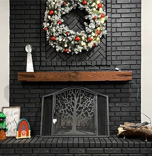Urbandi 1 tier Fireplace Mantel, Distressed, Rustic, Floating Shelf, Modern, Real Wood. (60Lx6Hx8D, Provincial) Urbandi