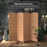 Red Lantern 6 ft. Tall Diamond Weave Fiber Room Divider - Natural - 4 Panel Red Lantern