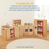 ECR4Kids Play Kitchen Refrigerator, Wooden Playset, Natural ECR4Kids
