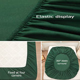Bedding Twin Size Fitted Sheet Only - Deep Pocket - Fits 15inches Bed Matress Sheet- Bottom Sheet - Soft and Microfiber-Easy Care-Dark Green rushrushlulu