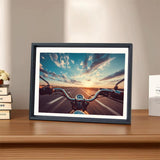 CDYCNXZ Motorcycle Rider Diamond Art Painting Kits for Adults Beginners, Motorcycle in The Sunset 5D Full Drill Diamond Dots Crafts for Home Wall Decor Gift 12x16 inch CDYCNXZ