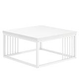 FOLUBAN White Coffee Table, Modern Rustic Wood and Metal Center Table, Industrial Simple Cocktail Tea Table for Living Room, 31.5 Inch FOLUBAN