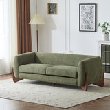 Christopher Knight Home Almab 82 Inches Sofa Couch, Cozy Boucle Upholstered 3-Seater Sofa, Wood Frame Couch, Comfy Couches for Living Room and Office, Modern Soft Plush Sofa, Olive Green Christopher Knight Home