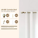 Wood Curtain Rod For Windows 16 to 88 Inch, 1Inch Adjustable Curtain Rod, Brown Wood Grain, Farmhouse Rustic Heavy Duty Curtain Rod WoodArtSupply