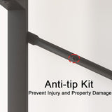 Industrial Modern 6-Tier Tall Bookcase in Rustic Brown - Open Wood and Metal Display Rack HSH