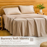 Bedlifes Deep Pocket Sheets 18-24 Inch, Queen Size Egyptian Cotton 1000 Thread Count, 4-Piece - Fits Extra Thick Mattresses, Cooling & Breathable (Linen) Bedlifes