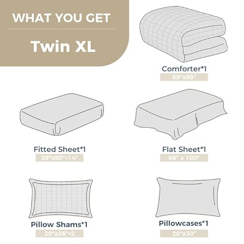 HYMOKEGE Red & Black Twin XL Comforter Set Seersucker 5 Pieces, All Season Luxury Bed in a Bag for Bedroom, Bedding Set with Comforter, Sheets, Pillowcase & Sham HYMOKEGE