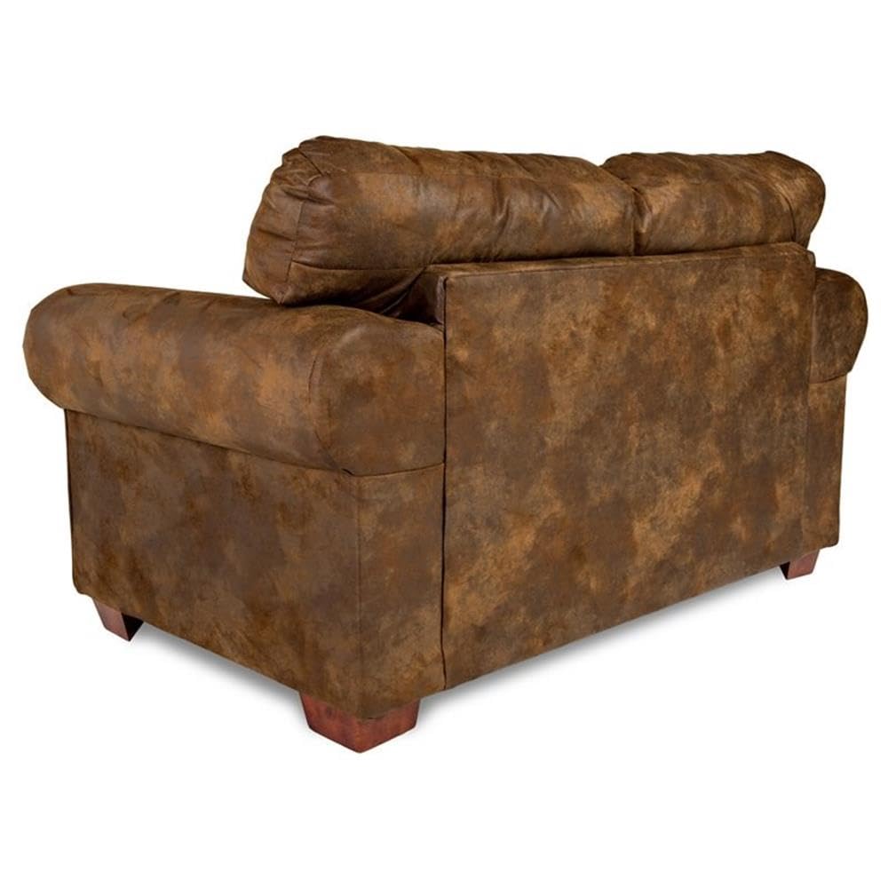 American Furniture Classics Microfiber Buckskin Loveseat in Brown American Furniture Classics