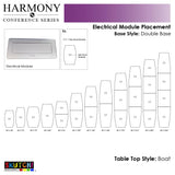 SKUTCHI DESIGNS INC. 10-Person Boat Shaped Modular Conference Table with Power and Data | Harmony Series | 10' Meeting Room Table | Scratch-Resistant Laminate | Square Metal Bases & Light Gray SKUTCHI DESIGNS INC.