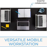 Stand Steady Joy Mobile Workstation | Standing Height Table on Wheels for Home, Office & School | Portable Standing Desk with Locking Wheels | Mobile Training Table & Collaboration Desk(Black/47x24in) Stand Steady