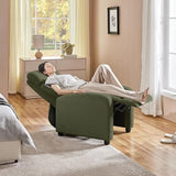 Yaheetech Corduroy Recliner Chair Set of 2, Upholstered Reclining Sofa Chair with Pocket Springs for Living Room, Home Theater Seating with Thicker Seat Cushion, Dark Green