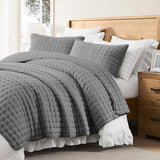 WDCOZY Dark Grey California Cal King Size Quilt Bedding Sets with Pillow Shams, Deep Oversized Lightweight Bedspread Coverlet, Quilted Blanket Thin Comforter Bed Cover, 3 Pieces, 118x106 inches WDCOZY