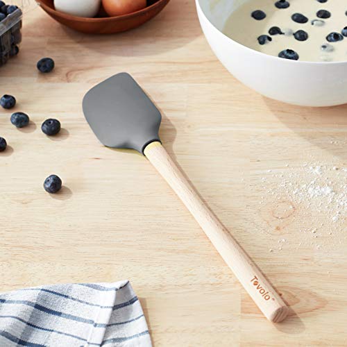 Tovolo Flex-Core Wood Handled Silicone Spatula, Charcoal