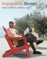 Adirondack Chairs, HDPE All-Weather Adirondack Chair Folding, Fire Pit Chairs (1, Red) Restcozi