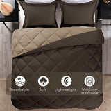 downluxe Twin Comforter Set - Brown and Tan Twin Comforter, Soft Bedding Sets for All Seasons -2 Pieces - 1 Comforter (66"x92") and 1 Pillow Sham(20"x26") downluxe