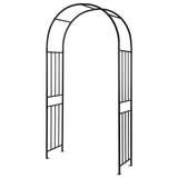 LDAILY Moccha Garden Arch Arbor Trellis, 7.2Ft Outdoor Steel Arbor with Stakes, Metal Archway for Climbing Plants, Wide Sturdy Durable Garden Arch for Lawn, Party, Ceremony Wedding Decoration, Black LDAILY