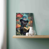Panther Reading Book DIY Paint by Numbers for Adults Mushrooms Forest Paint by Number Kit on Canvas with Brushes and Pigment for Beginners Animal Home Wall Decor Gifts 16"x20" (Frameless) Aihonmin
