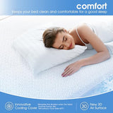Cooling Waterproof Mattress Protector Full Size, Mattress Cover 3D Air Fabric Mattress Pad Cover Smooth Soft Breathable Noiseless, 8''-21'' Deep Pocket Hanherry
