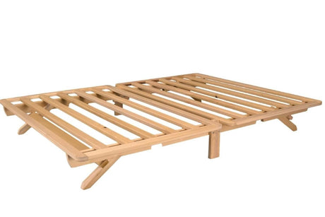 KD Frames Fold Platform Bed - Twin XL Bed Frame - Unfinished Wood Bed Frame - Natural, Minimalist Bed - Foldable Mattress Frame - Easy Assembly, No Box Spring Needed - Solid Wood Twin XL Platform Bed KD Frames