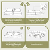 Vipbear 71" Futon Sofa Bed - Convertible Sofa Beds/Adjustable Backrest & Armrest, Comfy Loveseat Sleeper for Small Spaces, Apartments & Offices,Linen Fabric Blue Futons Vipbear