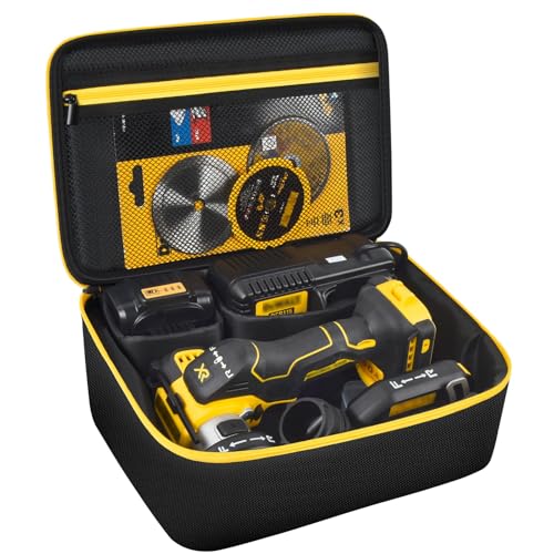 Bag Compatible with DEWALT 20V MAX Cut Off Tool 3 in 1 Brushless (DCS438B), Storage Case Carrying Holder Organizer for Charger, Batteries, Cutting Wheel and Other Accessories (Box Only) Tanmqin