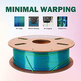 ERYONE Silk Dual Color Filament PLA 3D Printer 1.75mm +/- 0.03mm, Coextrusion Filament PLA Shiny Filament 1kg(2.2lbs), Blue Green ERYONE