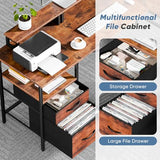 DUMOS 62 Inch L Shaped Gaming Desk with Charging Station & 2 Monitor Stands, Computer Desk with Drawer & Adjustable Storage Shelves, Large Corner Desk for Home Office, Rust Brown DUMOS