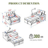 ERYE 3-in-1 Convertible Sleeper Sofa Bed with Pull Out Sleeper Couch Bed & Reclining Backrest, Modern Single Lounge Chair Convertible Tufted Sofabed for Home Apartment