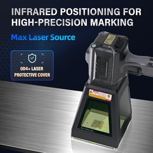 WTTTOOLS Fiber Laser Engraver 30W PRO Laser Marking Machine Battery/AC Handheld Laser Engraving Machine Portable Laser Marker with 100 * 100mm Lens for Metal Non-Metal Materials Class 1 0.39mW WTTTOOLS