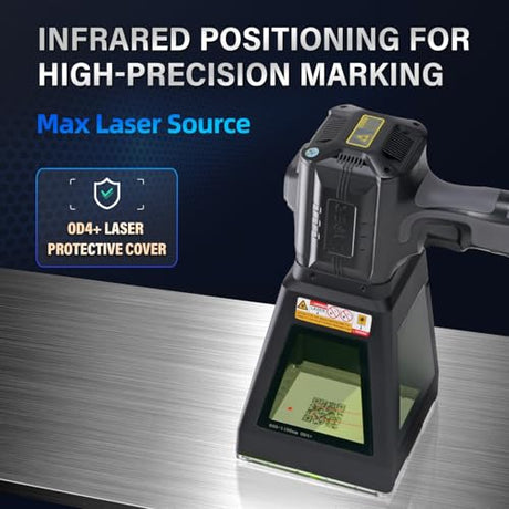 WTTTOOLS Fiber Laser Engraver 30W PRO Laser Marking Machine Battery/AC Handheld Laser Engraving Machine Portable Laser Marker with 100 * 100mm Lens for Metal Non-Metal Materials Class 1 0.39mW WTTTOOLS