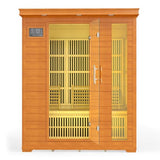 RESTISLAND 3 Person Infrared Sauna, Indoor Far Infrared Saunas for Home, 2240W Low EMF Canadian Hemlock Wooden Dry Sauna Room with 7 Chromotherapy Lamp, Bluetooth Speakers, 20 Amps RESTISLAND