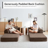 Convertible Modular Sleeper Sofa Bed, Mid Century Modern Decor Love Seat Memory Foam Couches, Sleeper Sofa Bed for Living Room, Solid & Easy to Install Cloud Couch (Brown) QQR