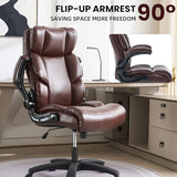 Ergonomic Office Chair Big and Tall Wide Seat Executive Chair 90-120°High-Back Reclining Gaming Chair Lumbar Support Leather Computer Chair Thickened Armrest Desk Chair for Home Office VOONMIU