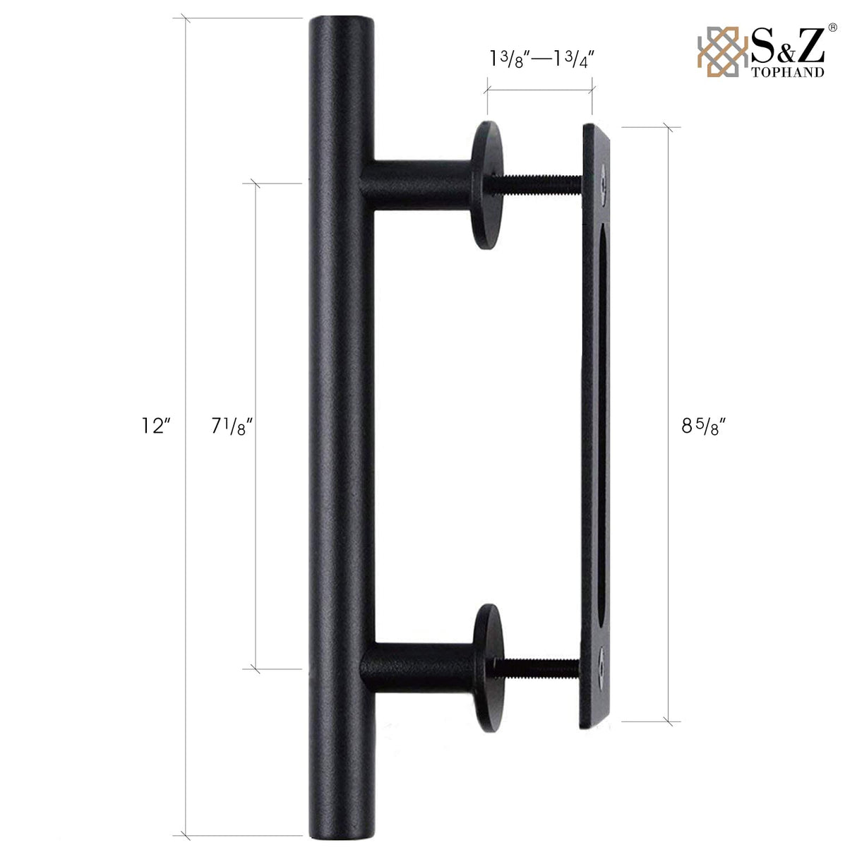 S&Z® 42 in. x 84 in. Barn Door, 20-60in Unfinished British Brace Barn Door/Modern Style/Solid Wood/Sliding Door/Simple Assembly is Required (42 in) S&Z TOPHAND