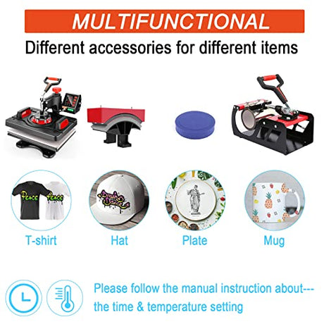 Casulo 8 in 1 Heat Press Machine Combo, 360-Degree Rotation Powerpress Heat Press Machine Digital Sublimation, Professional Heat Printing 15x12 Inch Heat Transfer for T-Shirts Mug Hats Plate Cap casulo